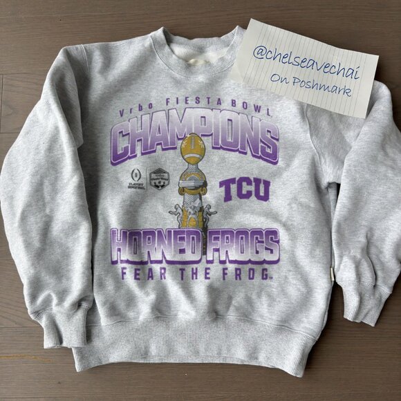 2022 TCU Football Champions Fiesta Bowl Sweatshirt, TCU Horned Frogs shirt tee - Picture 1 of 2